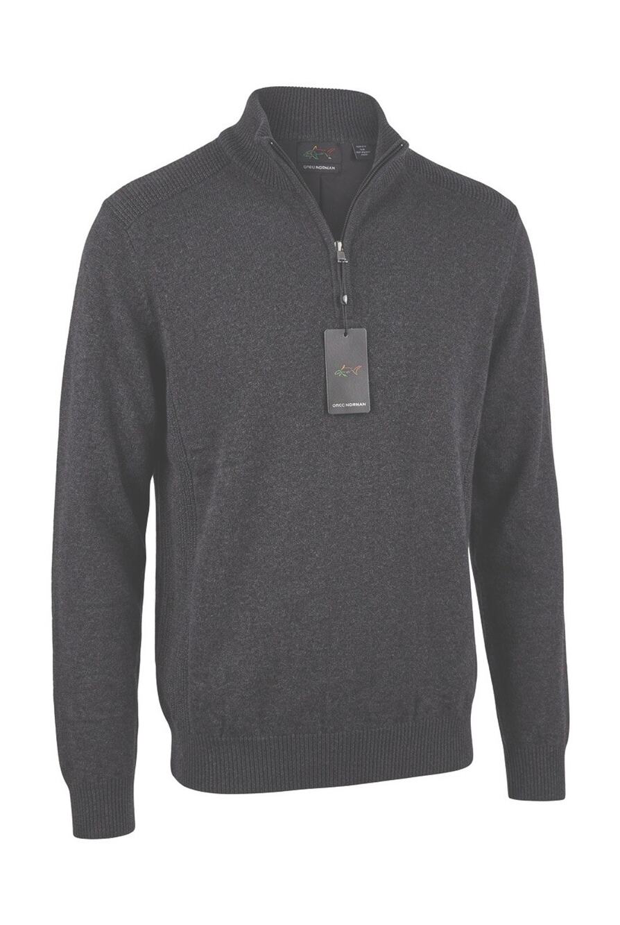 Greg Norman 1/4 Zip Pullover Men's Gray Long Sleeve Soft Thin Sweater Size Small